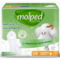 Прокладки Молпед антибактериальные с крылышками  НОРМАЛ 10X18